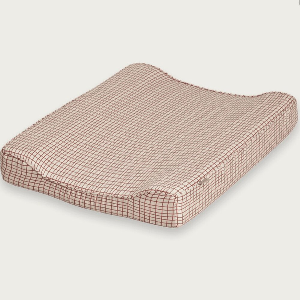 Garbo and friends brand Satin Changing Cushion Checks Rust